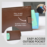 Avera Men's Wallet Genuine Leather Slim RFID Blocking Bifold Wallet With Money Clip