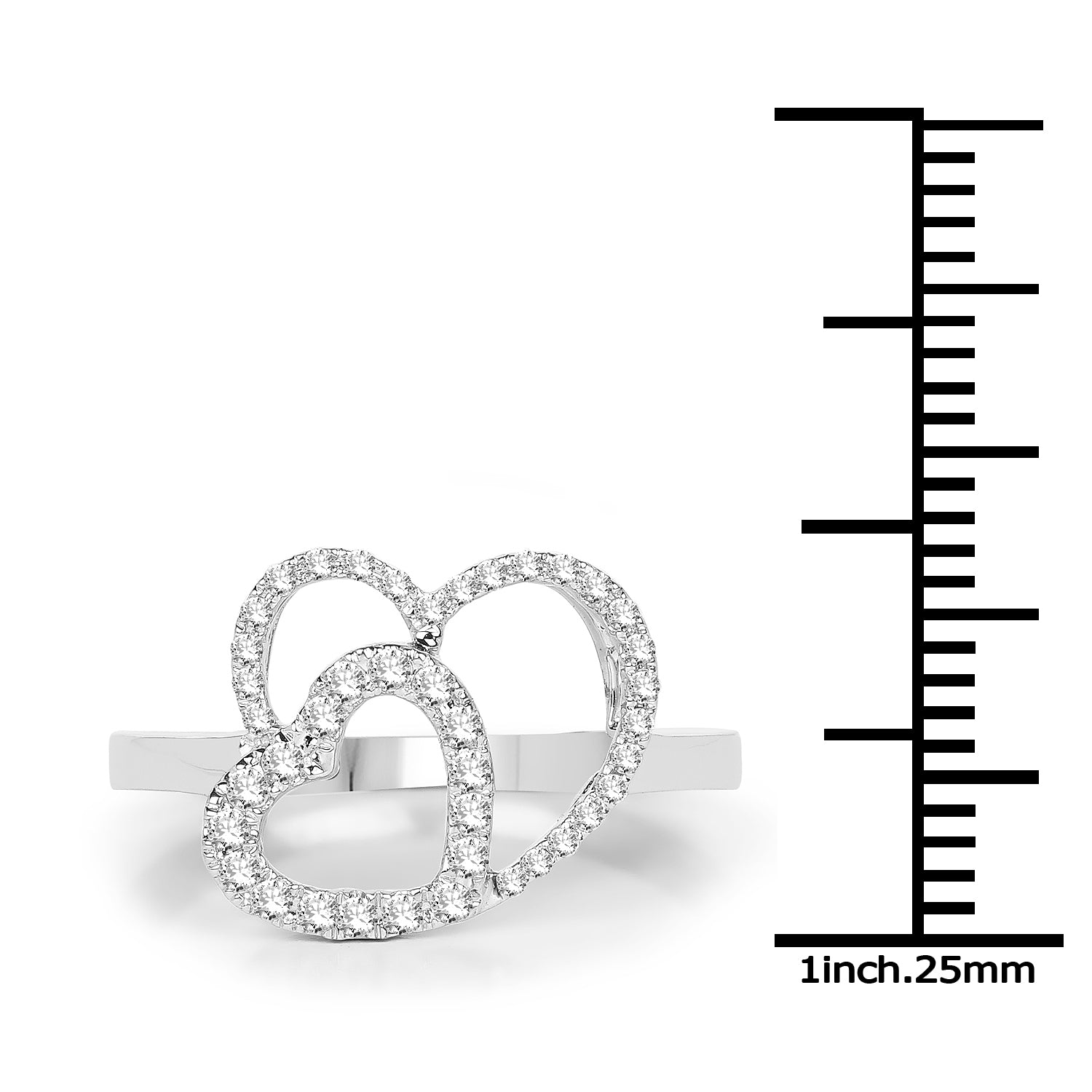 0.23 ct. Genuine White Diamond 14K White Gold Ring for women (G-H Color SI1-SI2 Clarity)