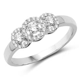 0.23 ct. Genuine White Diamond 14K White Gold Ring for women (G-H Color SI1-SI2 Clarity)