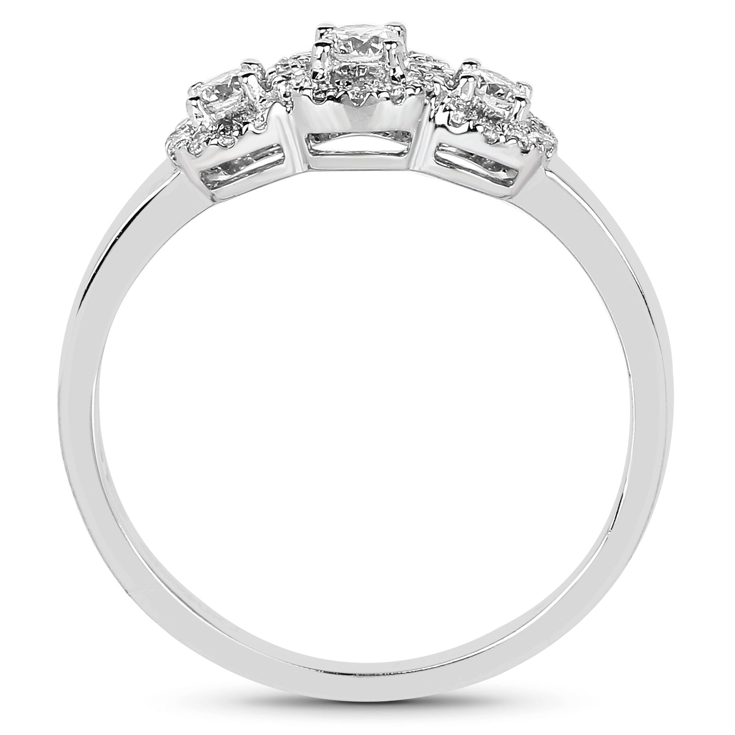 0.23 ct. Genuine White Diamond 14K White Gold Ring for women (G-H Color SI1-SI2 Clarity)