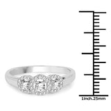 0.23 ct. Genuine White Diamond 14K White Gold Ring for women (G-H Color SI1-SI2 Clarity)