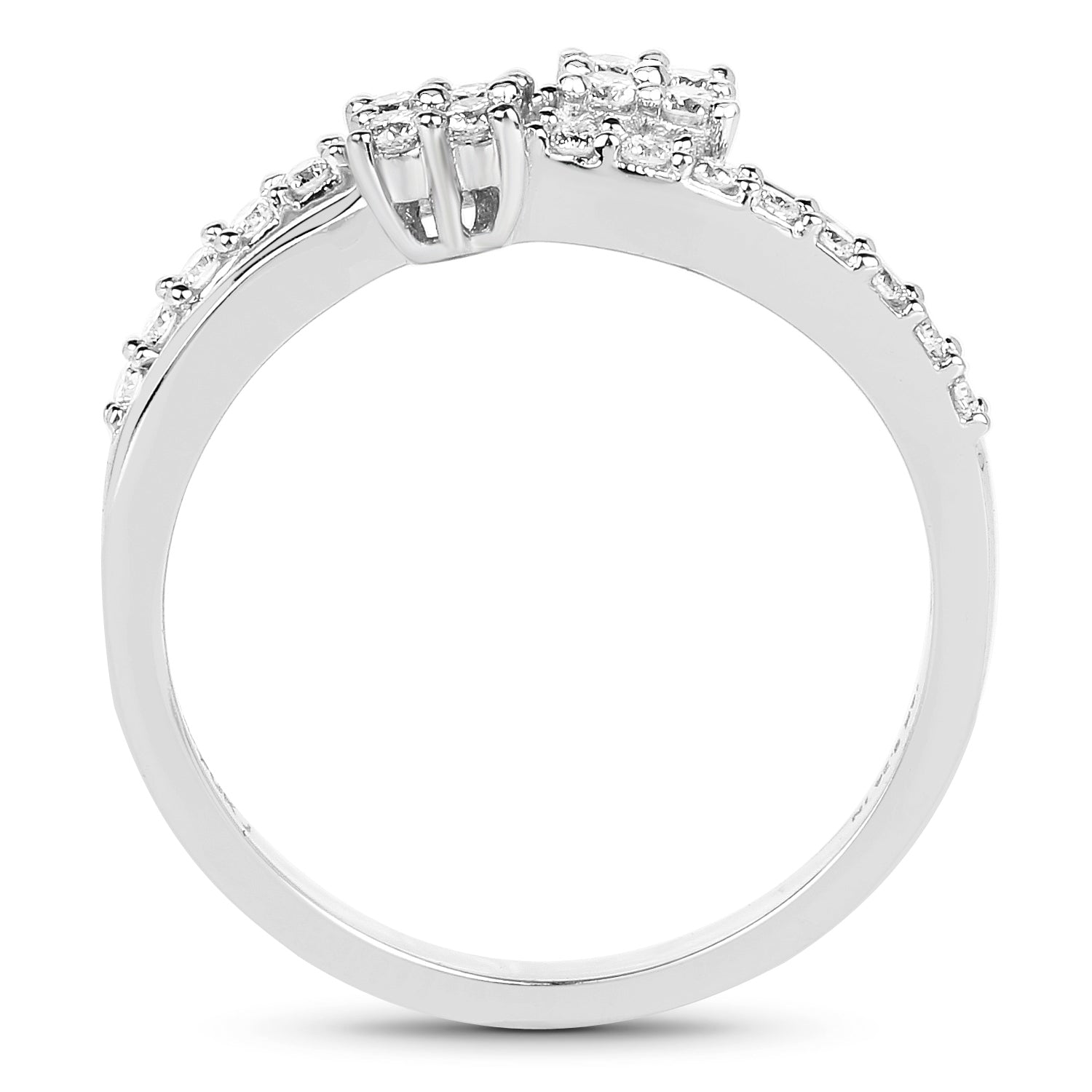 0.34 ct. Genuine White Diamond 14K White Gold Ring (E-F Color, SI Clarity)