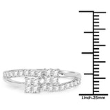 0.34 ct. Genuine White Diamond 14K White Gold Ring (E-F Color, SI Clarity)