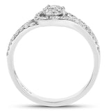 0.34 ct. Genuine White Diamond 14K White Gold Ring (E-F Color, SI Clarity)
