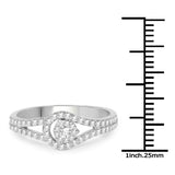 0.34 ct. Genuine White Diamond 14K White Gold Ring (E-F Color, SI Clarity)
