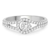 0.34 ct. Genuine White Diamond 14K White Gold Ring (E-F Color, SI Clarity)