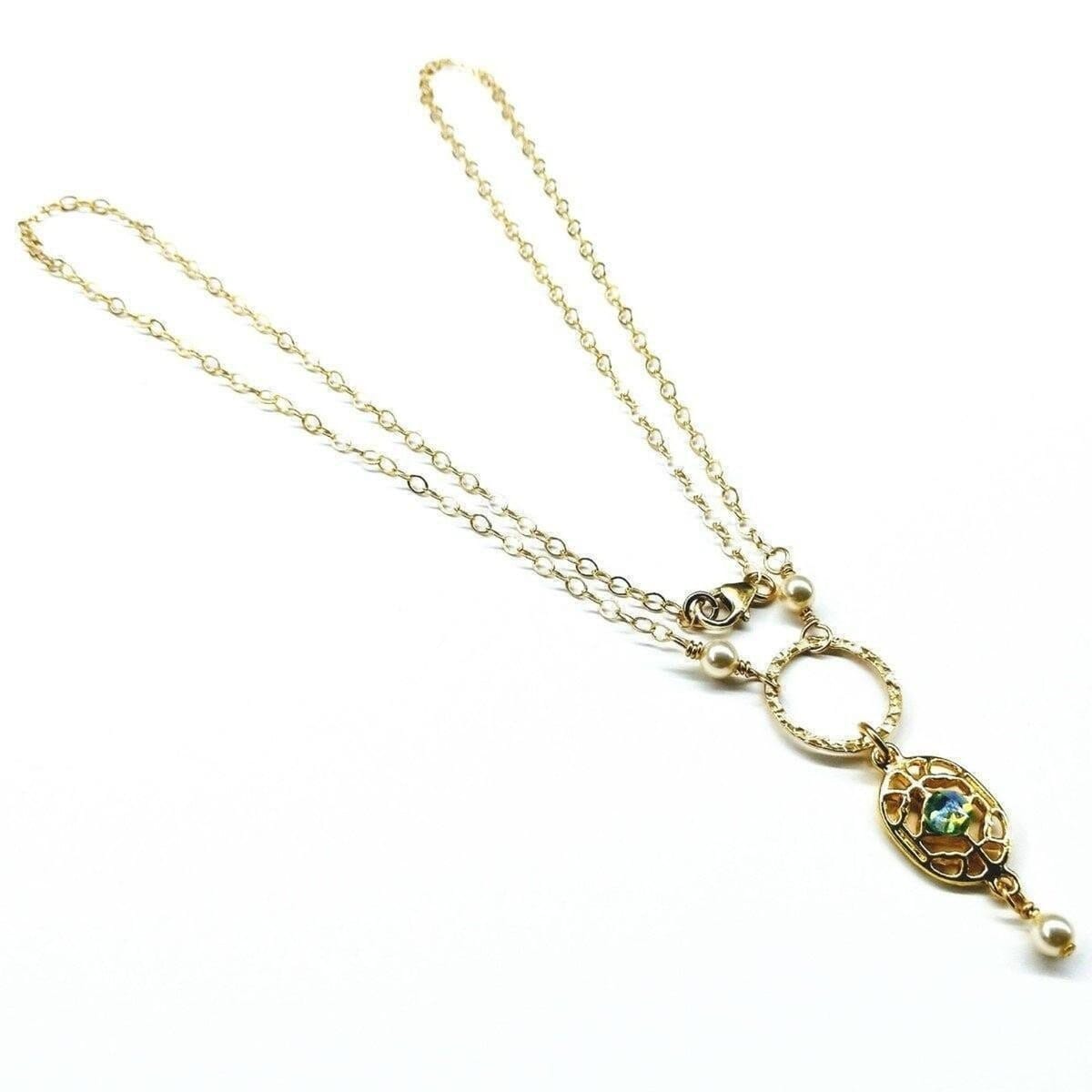14 K Gold-Filled Hammered Open Circle Filigree Necklace by Alexa Martha Designs