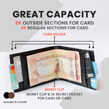 Avera Men's Wallet Genuine Leather Slim RFID Blocking Bifold Wallet With Money Clip