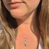 Mini Turquoise Infinity Double Drop Necklace by Jennifer Cervelli Jewelry