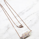 14K Rose Gold Swarovski Crystal Barrel Necklace Handmade- Super Sparkly by Alexa Martha Designs