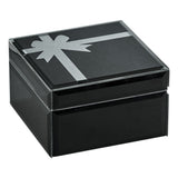 "Onyx" Glass Box With Bow, 5.75" Sq X 3.5" by Creative Gifts