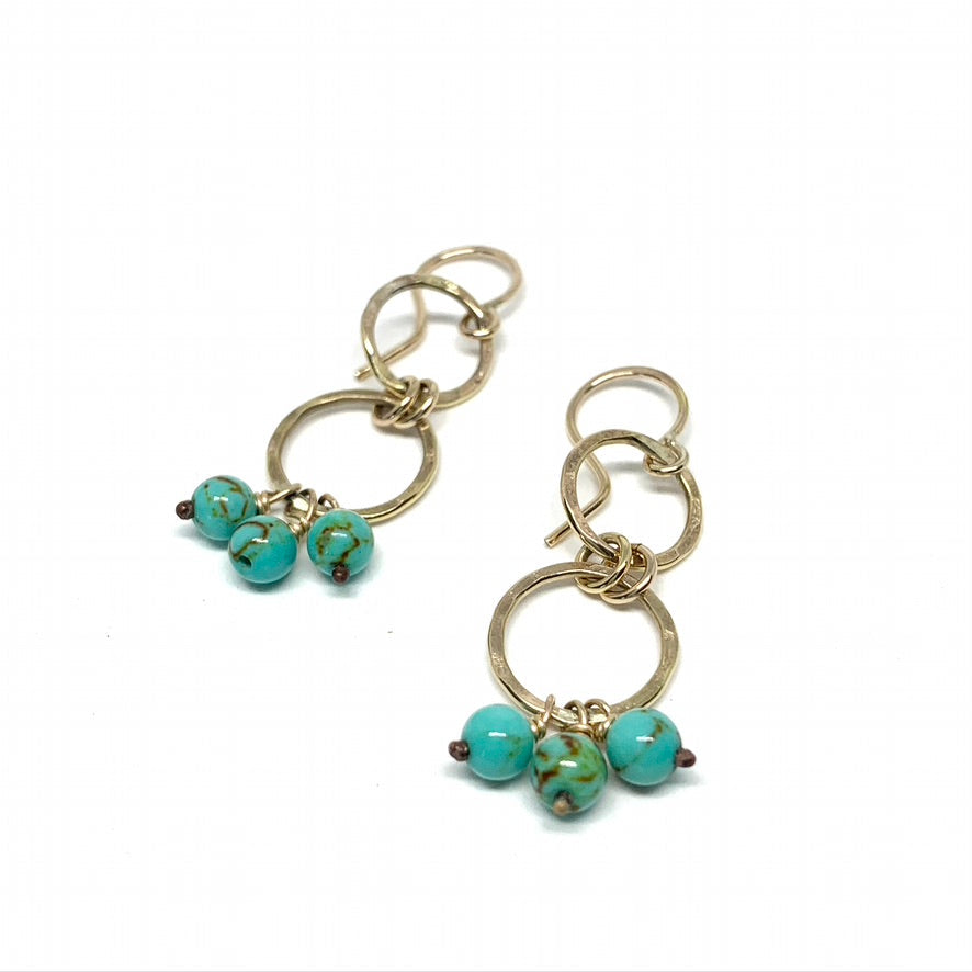 Mini Turquoise Chandelier Earrings by Jennifer Cervelli Jewelry