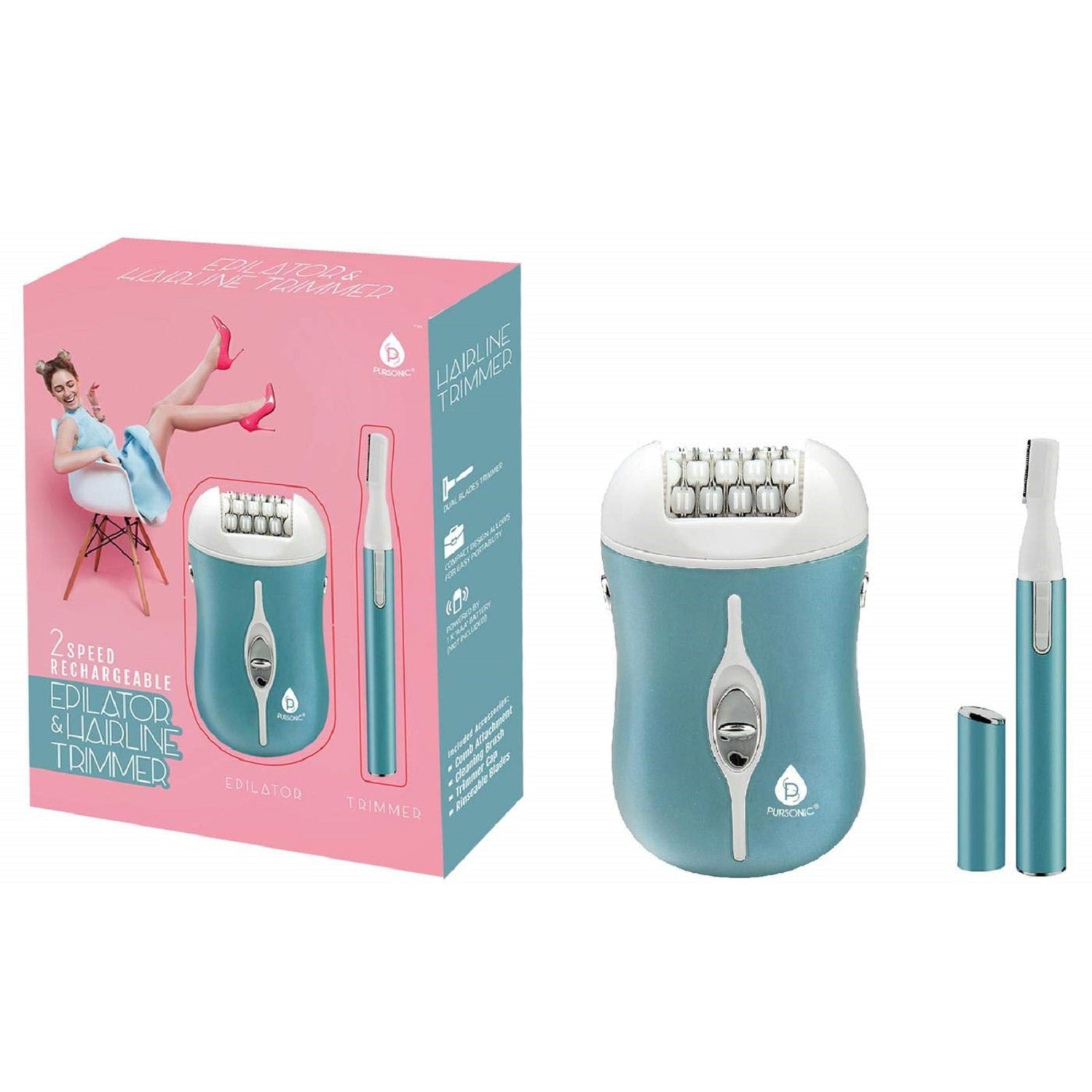 Rechargeable Epilator & Bikini Trimmer by Pursonic