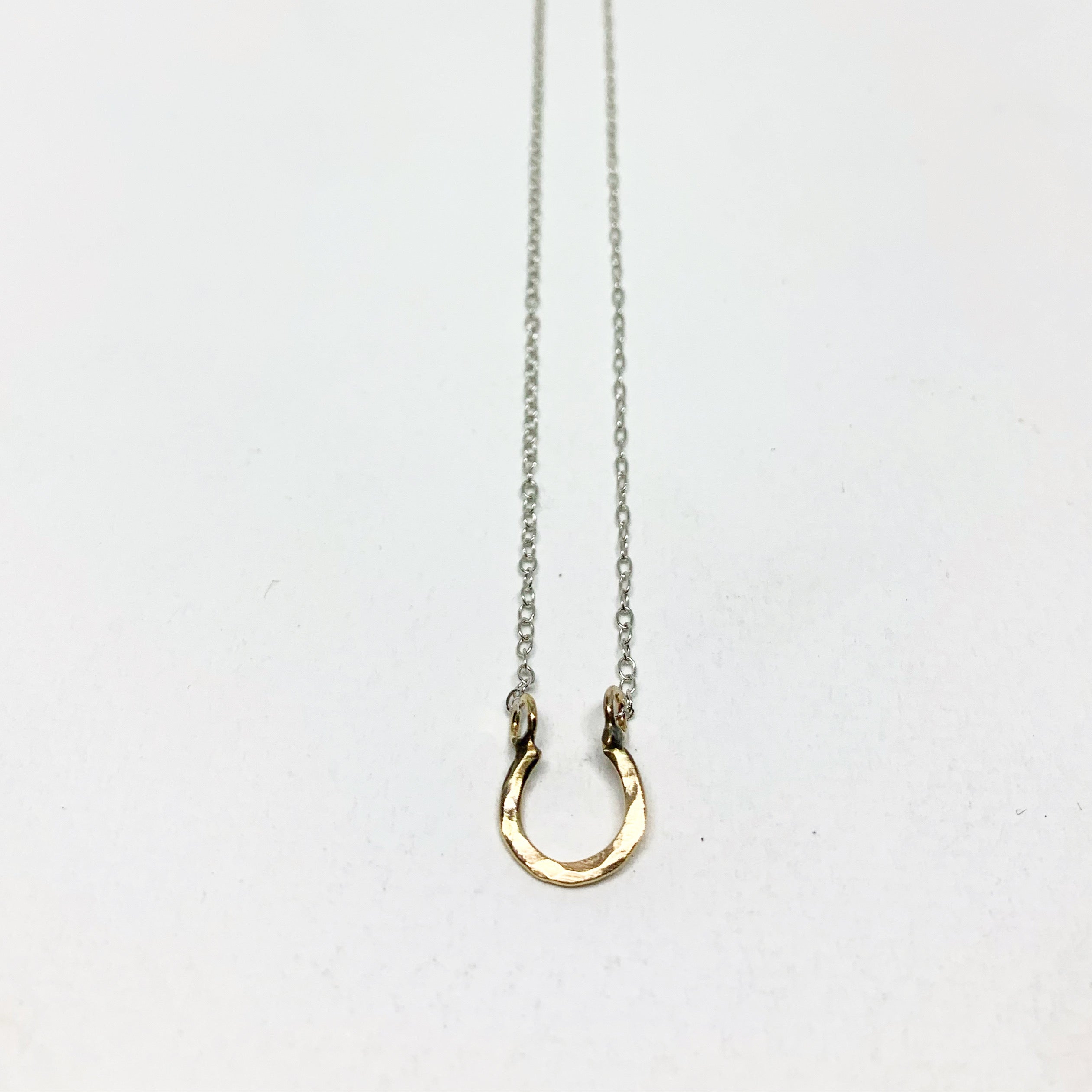 Mini Lucky Horseshoe Charm Necklace by Jennifer Cervelli Jewelry