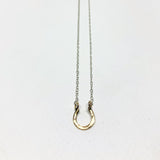 Mini Lucky Horseshoe Charm Necklace by Jennifer Cervelli Jewelry