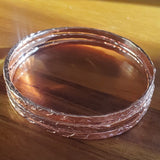 Stackable Hammered Double Canted Angle Bangles by Alexa Martha Designs