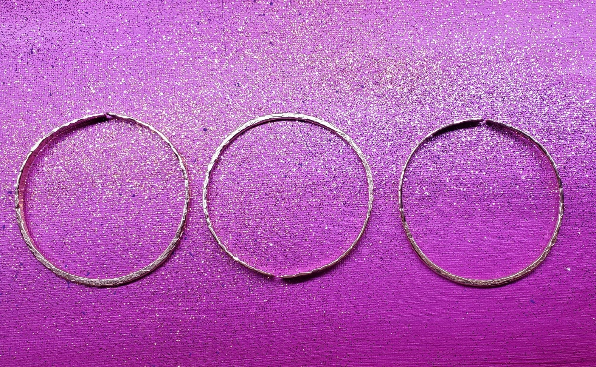 Stackable Hammered Double Canted Angle Bangles by Alexa Martha Designs