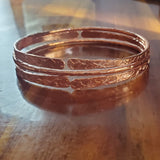 Stackable Hammered Double Canted Angle Bangles by Alexa Martha Designs