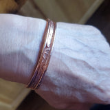 Stackable Hammered Double Canted Angle Bangles by Alexa Martha Designs
