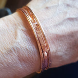 Stackable Hammered Double Canted Angle Bangles by Alexa Martha Designs