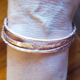 Stackable Hammered Double Canted Angle Bangles by Alexa Martha Designs
