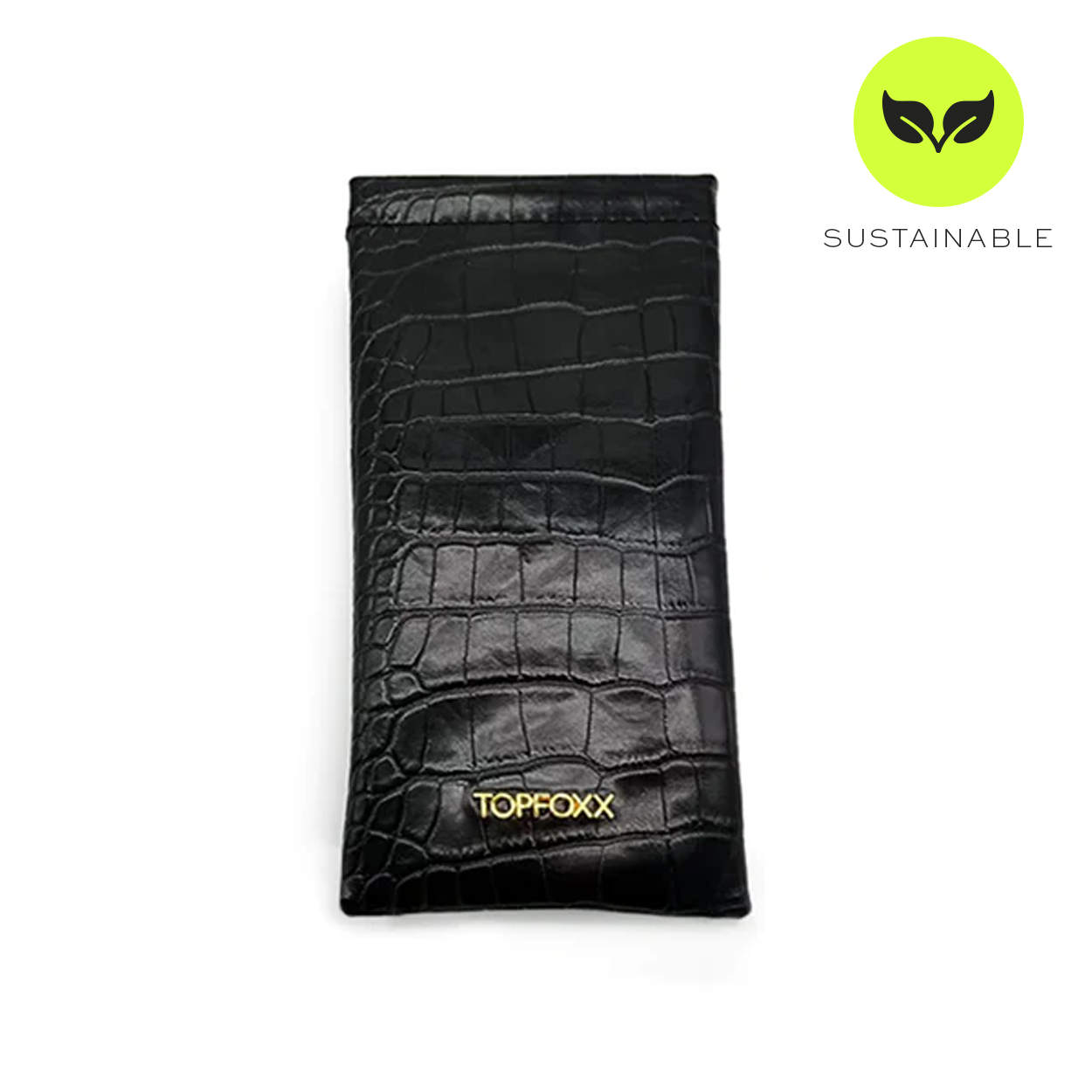 Black Faux  Croco Soft Pouch by TopFoxx