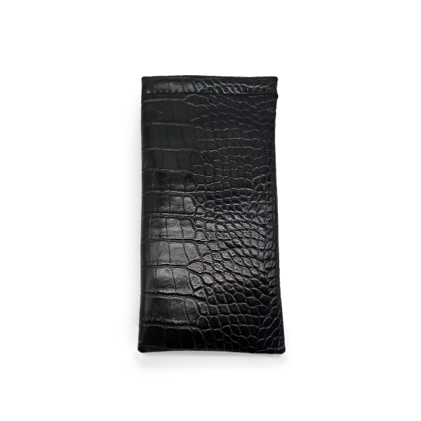 Black Faux  Croco Soft Pouch by TopFoxx