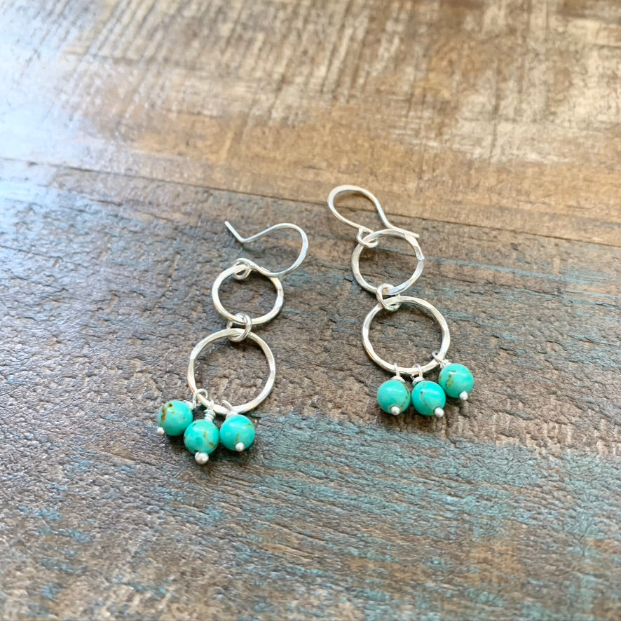 Mini Turquoise Chandelier Earrings by Jennifer Cervelli Jewelry