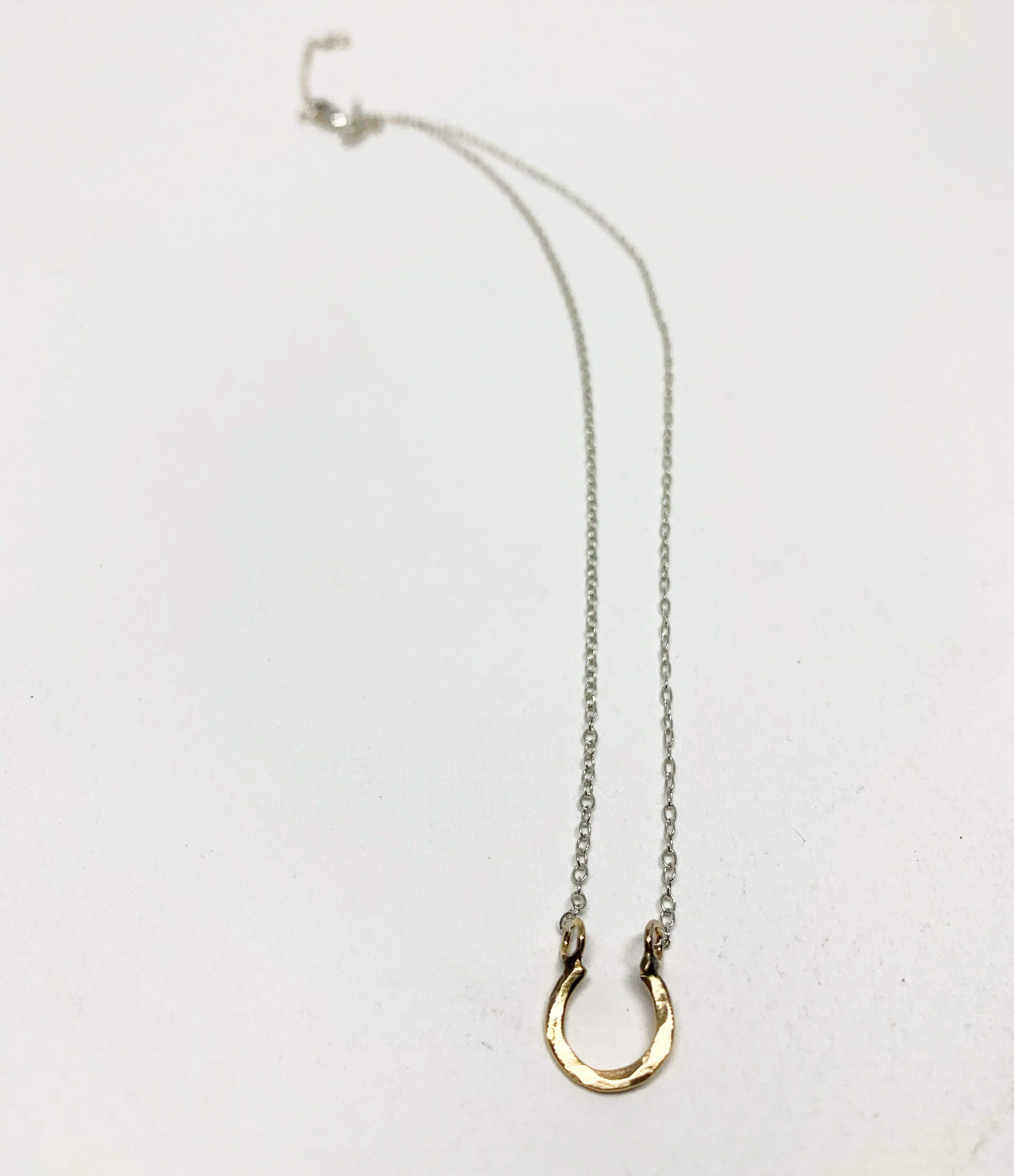 Mini Lucky Horseshoe Charm Necklace by Jennifer Cervelli Jewelry