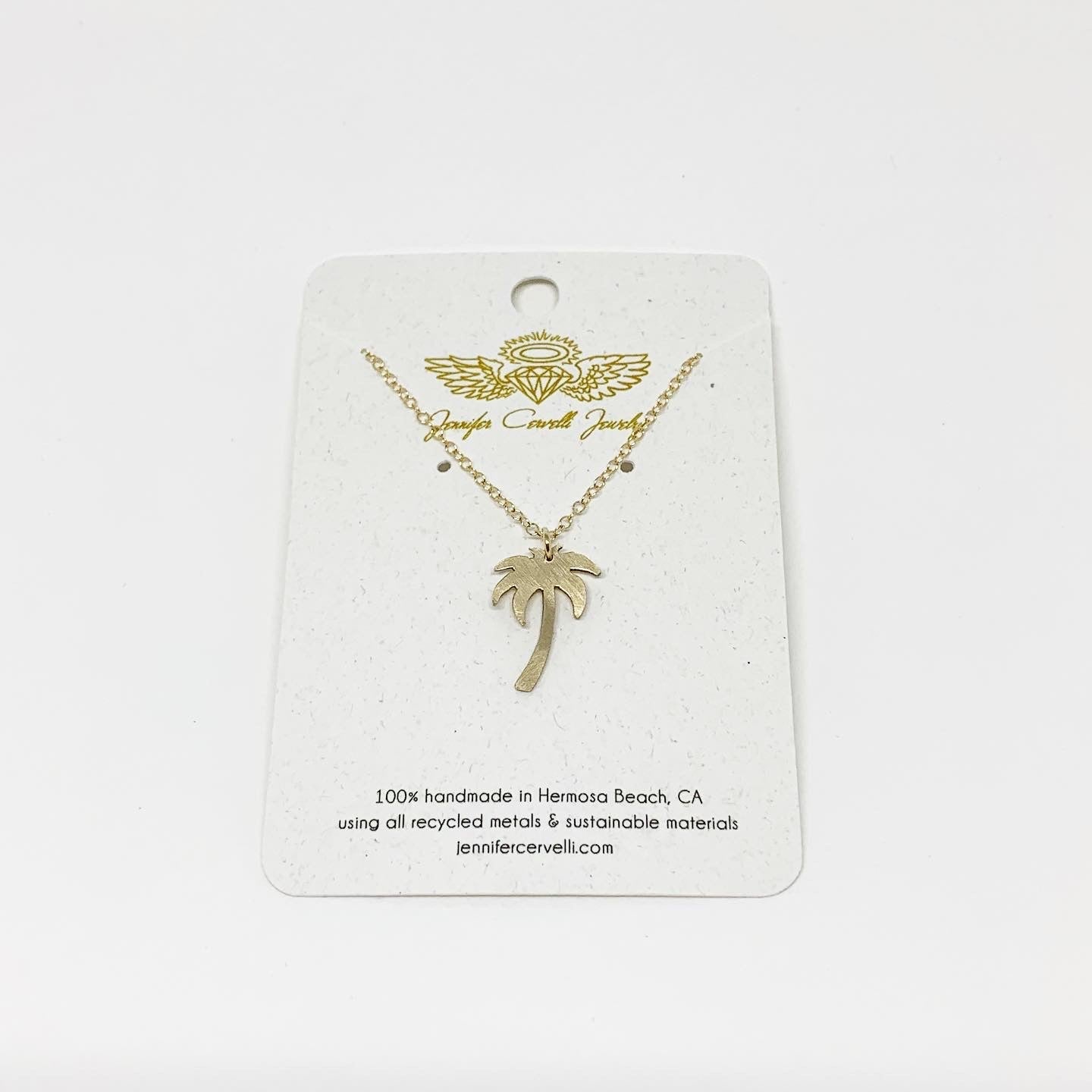 Palm Tree Charm Necklace by Jennifer Cervelli Jewelry