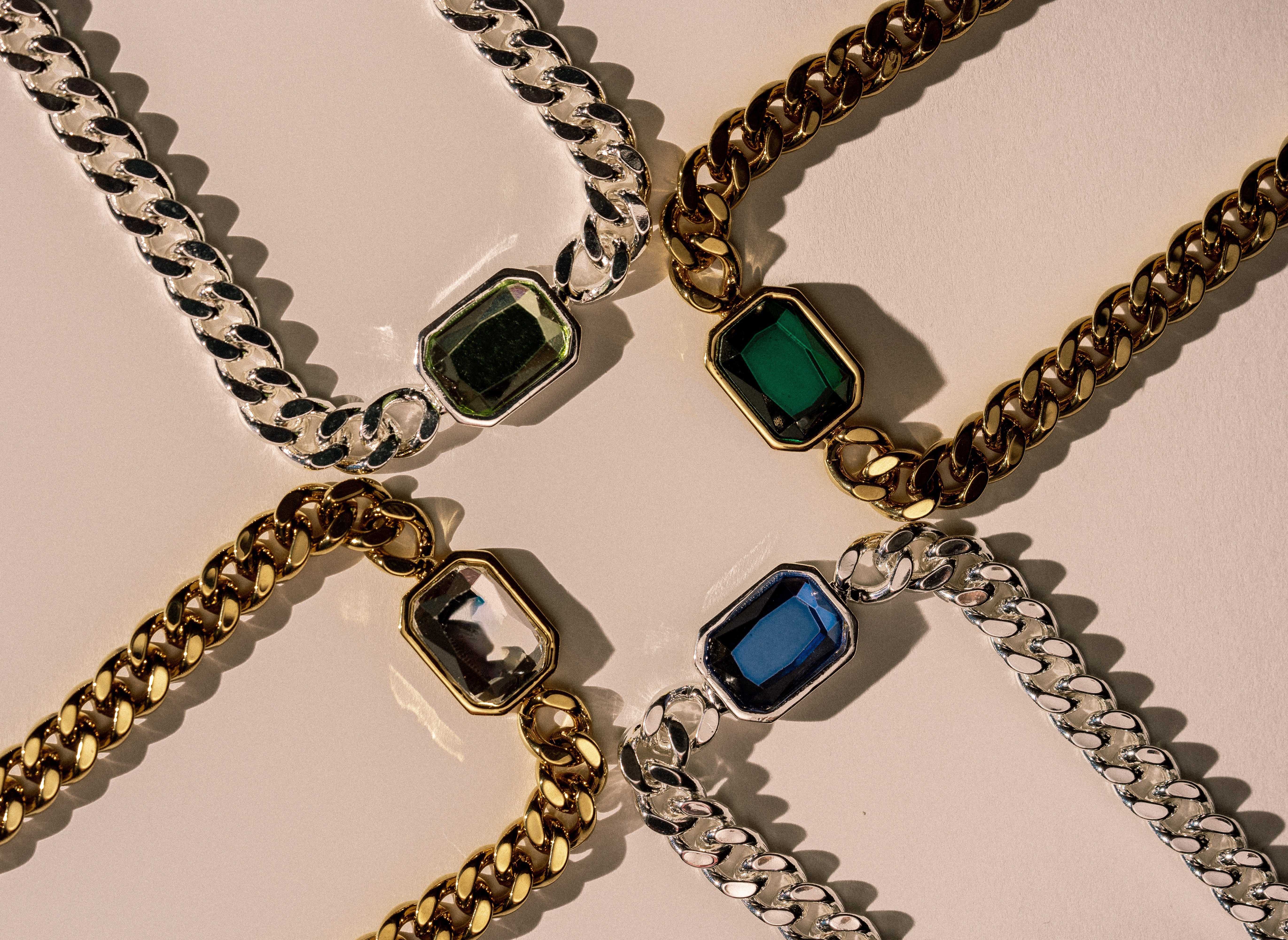 Silver Chunky Gem Choker by Short & Suite