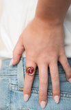 Pink Braided Stone Gold Ring by Short & Suite