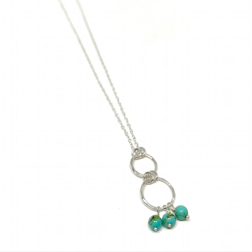 Mini Turquoise Infinity Double Drop Necklace by Jennifer Cervelli Jewelry