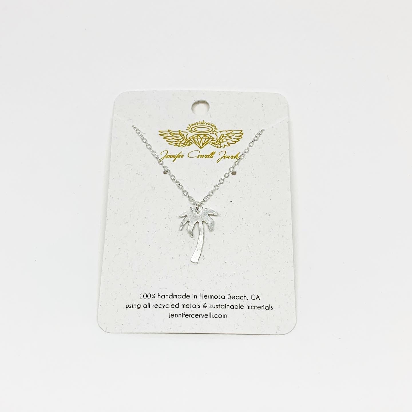 Palm Tree Charm Necklace by Jennifer Cervelli Jewelry