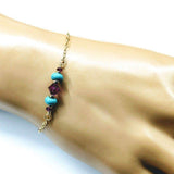 Gold Filled Pink Turquoise Gemstone Bracelet by Alexa Martha Designs