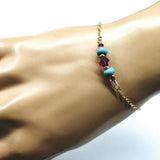 Gold Filled Pink Turquoise Gemstone Bracelet by Alexa Martha Designs