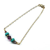 Gold Filled Pink Turquoise Gemstone Bracelet by Alexa Martha Designs