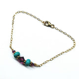 Gold Filled Pink Turquoise Gemstone Bracelet by Alexa Martha Designs