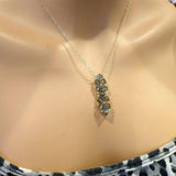 Gold Wire Bead-Woven Rock Candy Crystal Bar Necklace by Alexa Martha Designs