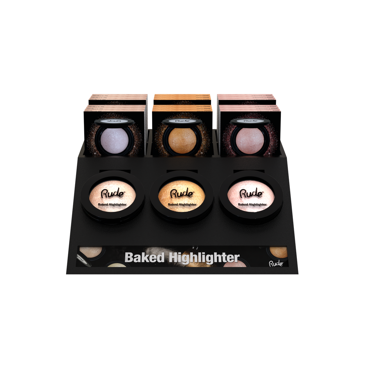 RUDE Baked Highlighter Display Set, 24pcs