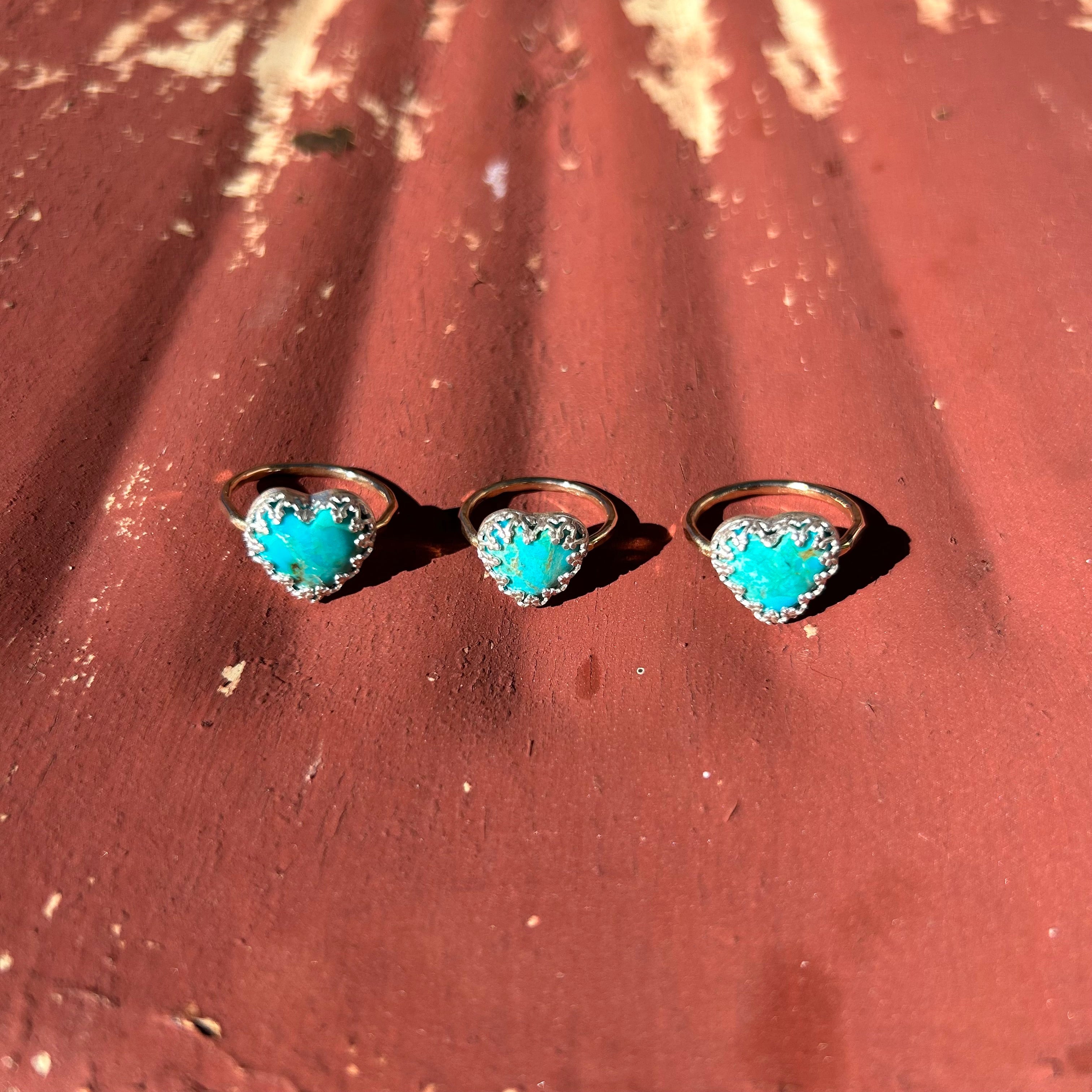 Turquoise Heart Ring #114 by Jennifer Cervelli Jewelry