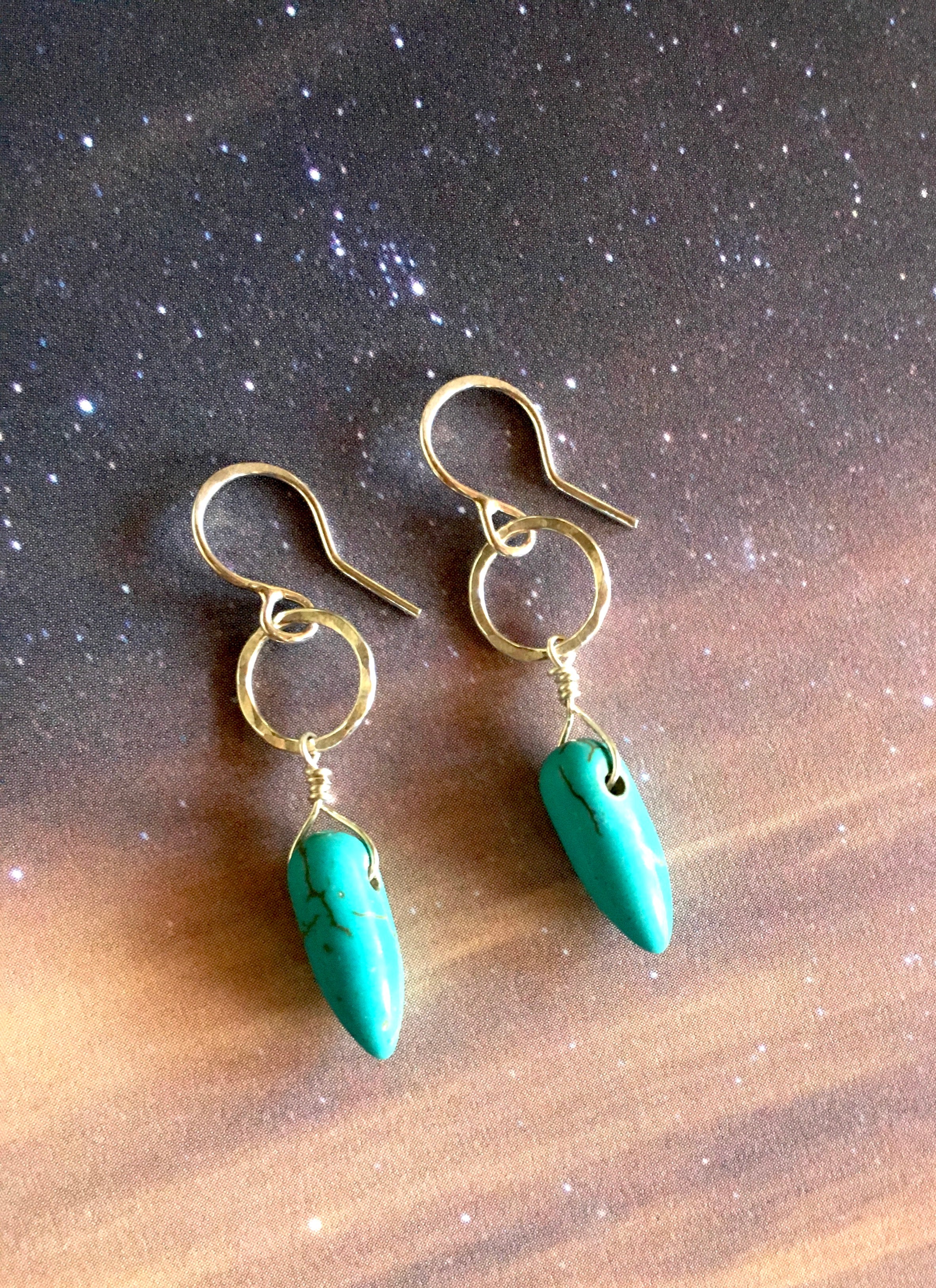 Mini Turquoise Drop Earrings by Jennifer Cervelli Jewelry