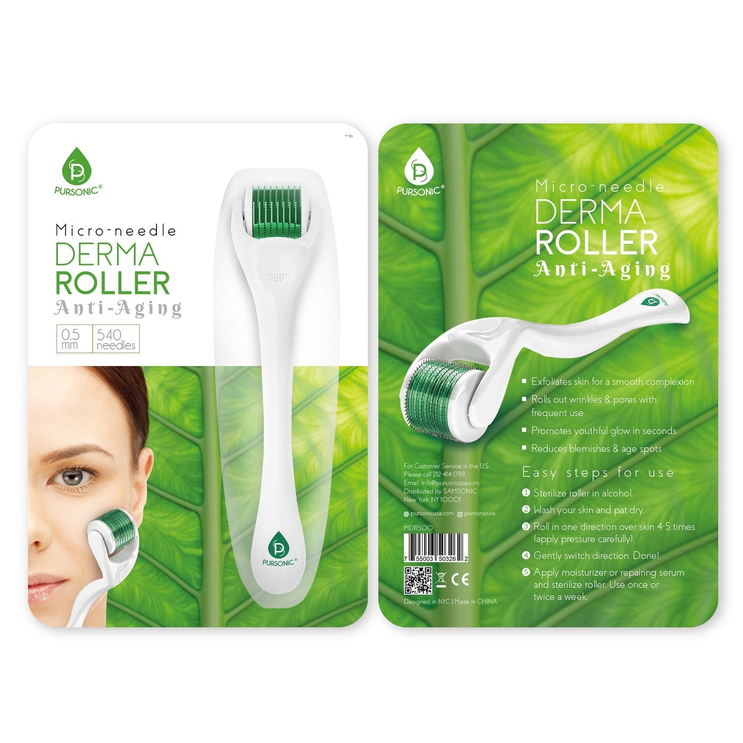 Micro Needle Derma Roller 0.5 mm by Pursonic