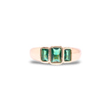 Gold Emerald Tristone Ring by Short & Suite