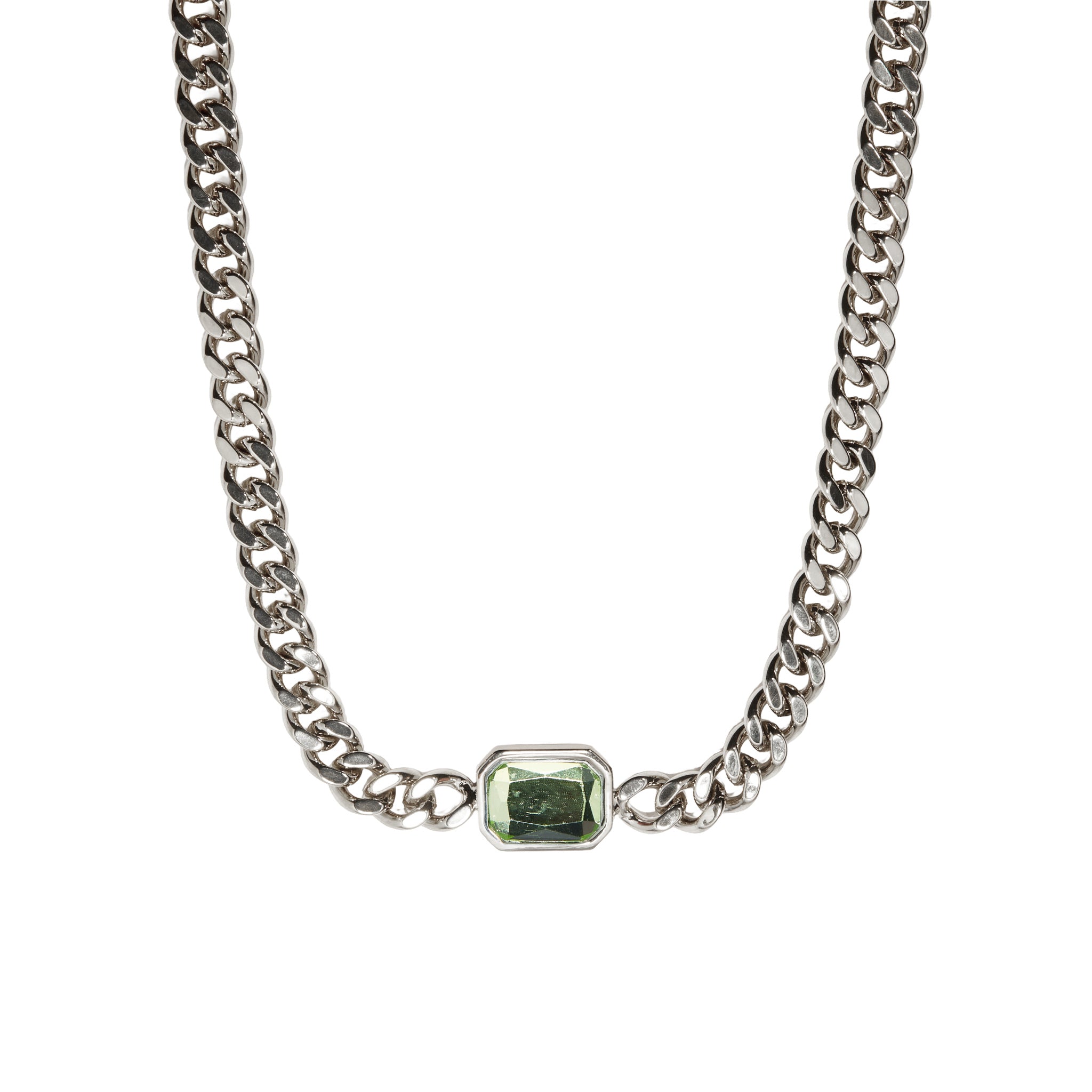 Silver Chunky Gem Choker by Short & Suite