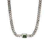 Silver Chunky Gem Choker by Short & Suite