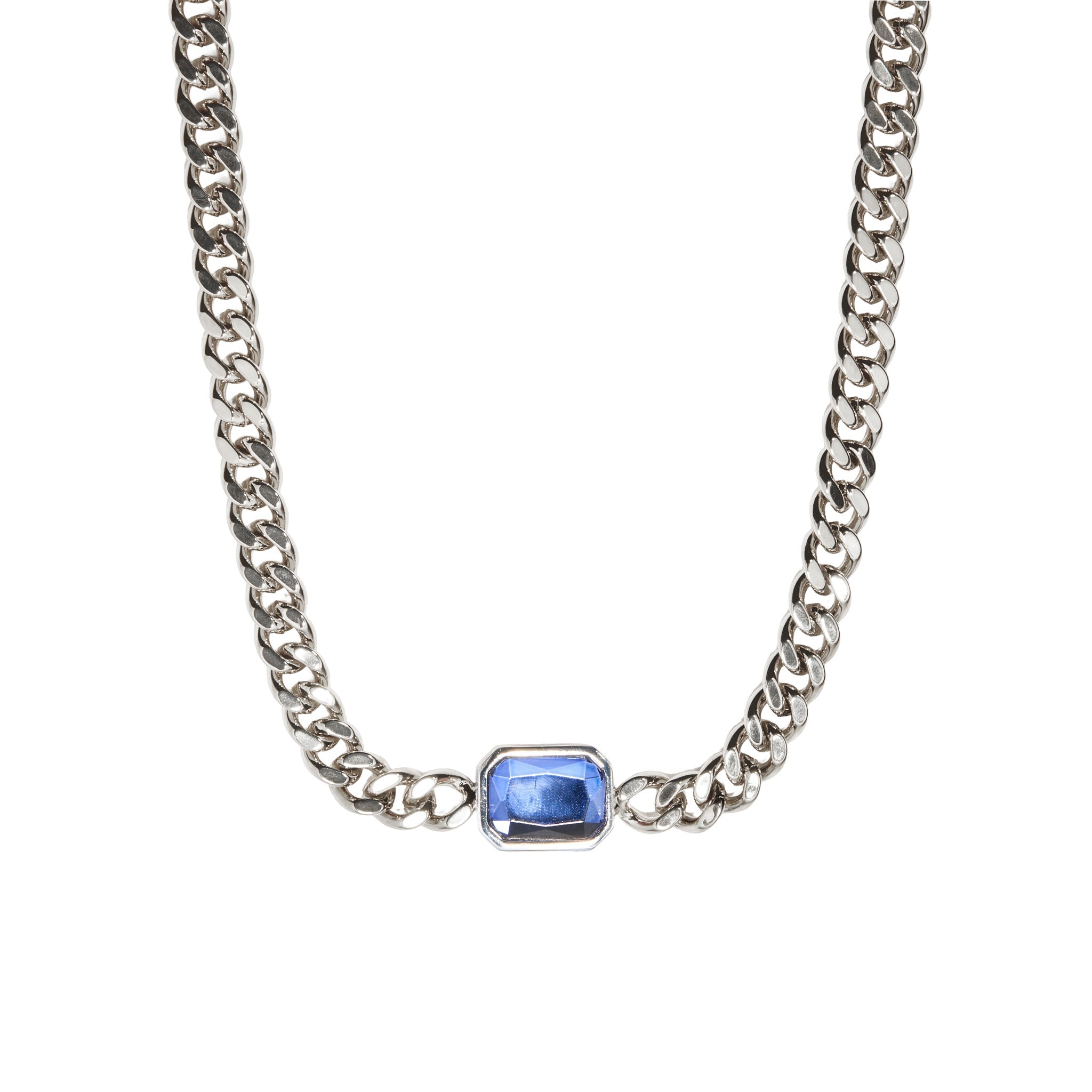 Silver Chunky Gem Choker by Short & Suite