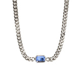 Silver Chunky Gem Choker by Short & Suite