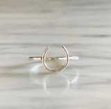 Lucky Horseshoe Ring - Small - Equestrian Ring by Jennifer Cervelli Jewelry