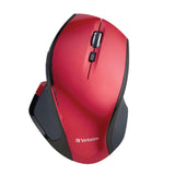 Verbatim 99021 Cordless Deluxe Blue-LED Computer Mouse, Ergonomic, 8 Buttons, 2.4 GHz (Red)